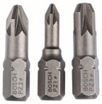 Bosch Schrauberbit-Set Extra-Hart (PZ), 3-teilig, PZ1, PZ2, PZ3, 25 mm