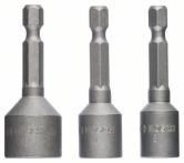 Bosch Steckschlüssel-Pack, 3-teilig, 50 mm, 8, 10, 13 mm