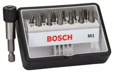Bosch Schrauberbit-Set Robust Line M Extra-Hart, 12 + 1-teilig, 25 mm, PH, PZ, Torx