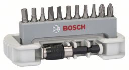Bosch Schrauberbit-Set Extra-Hart, 11-teilig, PH, PZ, T, S, HEX, 25 mm, Bithalter