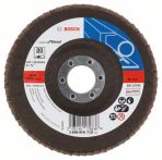 Bosch Fächerschleifscheibe X551, Expert for Metal, gewink., 125 mm, 22,23 mm, 80, Glas