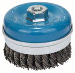 Bosch Topfbürste, Stahl, gezopfter Draht, 100 mm, 0,8 mm, 8500 U/ min, M 14