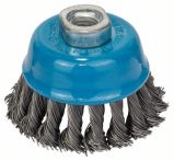 Bosch Topfbürste, Stahl, gezopfter Draht, 75 mm, 0,5 mm, 12500 U/ min, M 14
