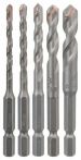Bosch Fliesenbohrer-Set HEX-9 Ceramic, 5-teilig, 4 - 10 mm