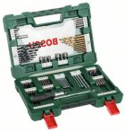 Bosch V-Line TiN-Bohrer- und Bit-Set, 91-teilig, Ratschen-Schraubendreher, Magnetstab