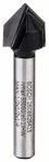 Bosch V-Nutfräser 1/4, D1 12,7 mm, L 12,7 mm, G 45 mm, 90°