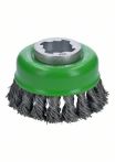 Bosch Topfbürste X-LOCK Heavy for Inox, 75 mm, 0,5 mm, gezopfter rostfreier Stahldraht,