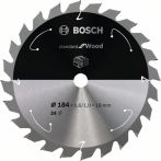 Bosch Kreissägeblatt Standard for Wood, 184x1.6/1x16, 24 Zähne