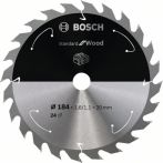 Bosch Kreissägeblatt Standard for Wood, 184x1.6/1.1x20, 24 Zähne