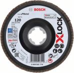 Bosch X-LOCK Fächerschleifscheibe, Metall, gewinkelte Ausf., G 120, X571, 125mm, K120