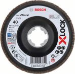 Bosch X-LOCK Fächerschleifscheibe, Metall, geschränkte Ausf., G 60, X571, 115 mm, K40