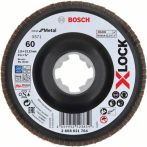 Bosch X-LOCK Fächerschleifscheibe, Metall, gewinkelte Ausf., K 60, X571, 115 mm, K60