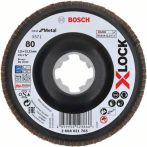 Bosch X-LOCK Fächerschleifscheibe, Metall, gewinkelte Ausf., G 80, X571, 115mm, K80