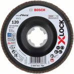 Bosch X-LOCK Fächerschleifscheibe, Metall, gewinkelte Ausf., G 120, X571, 115mm, K120