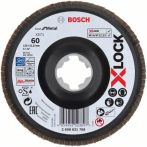 Bosch X-LOCK Fächerschleifscheibe, Metall, gewinkelte Ausf., G 60, X571, 125mm, K60