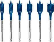 Bosch EXPERT SelfCut Speed Flachfräsbohrer-Set, 14/16/18/20/22/24 mm, 6-tlg. Für Bohrmaschinen