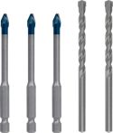 Bosch EXPERT HEX-9 HardCeramic Bohrer Mixed Set, 6 mm, 5-tlg. Für Dreh- und Schlagbohrer