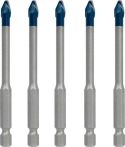 Bosch EXPERT HEX-9 HardCeramic Dachziegel-Bohrer-Set, 6 mm, 5-tlg. Für Dreh- und Schlagbohrer