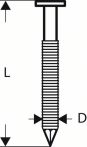 Bosch Rundkopf-Streifennagel SN21RK 60RG 2,8 mm, 60 mm, verzinkt, gerillt, 4000er-Pack,
