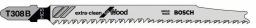 Bosch Stichsägeblatt T 308 B, Extraclean for Hard Wood, 5er-Pack