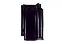 Braas Rubin 13V Hochglanz Brillantschwarz durchgefärbt (Topline-Glasur) - Tondachziegel