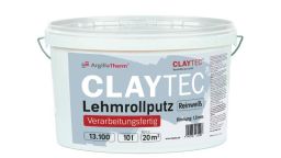 Claytec Lehmrollputz Reinweiß 10 l, verarbeitungsfertig