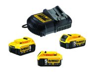 DeWalt Akku-Kit (3 x 18 V / 5 Ah plus DCB 115) DCB115P3-QW