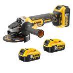 DEWALT 18 Volt / 5 Ah Akku-Winkelschleifer, 125mm (bürstenlos), mit 3 Akkus DCG405P3-QW