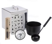 Eliga Sauna-Zubehör-Set 5-teilig Black