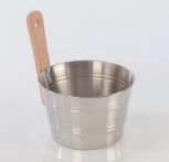 Eliga Aufgusseimer 4 ltr. aus Edelstahl mit Holzgriff