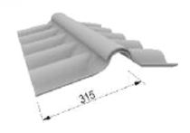 Eternit Wellfirsthaube WF 6 + 6 3/4 zweiteilig Oberteil linksdeckend