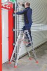 Euroline Alu-Sprossenstehleiter Nr. 305 | 2 x 4 Sprossen | Länge: 1,25m