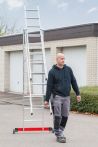 Euroline Alu-Mehrzweckleiter 3-teilig rollbar Nr. 307 | 3 x 6 Sprossen | Länge: 4,1m
