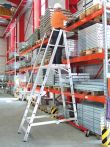 Euroline Aluminium-Podestleiter fahrbar, klappbar Nr. 32777 | 4 Sprossen | Länge: 2,57m