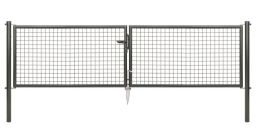 Alberts Wellengitter-Doppeltor anthrazit-metallic (BxH) 2988x750 mm