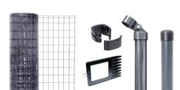 Alberts Maschendraht-Zaun-Set Fix-Clip Pro® anthrazit Pfosten zum Einbetonieren