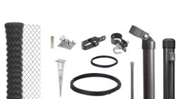 Alberts Maschendraht-Zaun-Set anthrazit-metallic Pfosten mit Bodenhülsen