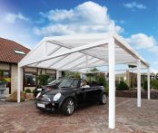 Gardendreams Satteldach-Doppelcarport Alu weiß