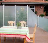 GroJa Ambiente Glaszaun Schräg links 90 x 180/90 x 0,8 cm Satiniert, ohne Pfosten