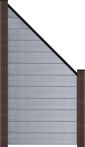 GroJa Solid Steckzaun Schräg 90x180 cm, Steingrau co-extrudiert, ohne Pfosten