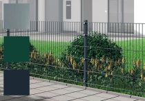 Hadra Doppelstabmattenzaun-Set SMALL Pfosten m. Halteplättchen - Elemente 2,0 m breit