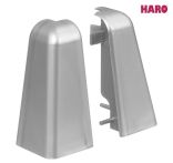 Haro Außenecke silber Kunststoff für Sockelleiste 19x58mm (2 Stück/Pack), Art. Nr.: 407138