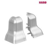 Haro Außenecke silber Kunststoff für Sockelleiste 19x39mm geschwungen (2 Stück/Pack), Art. Nr.: 408720