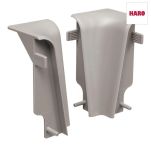 Haro Innenecke Grau Kunststoff für Stecksockelleiste 19x58mm (2 Stück/Pack), Art. Nr.: 409276