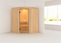 Karibu Systemsauna Asmada naturbelassen - Eckeinstieg