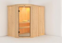 Karibu Systemsauna Lavea naturbelassen - Eckeinstieg