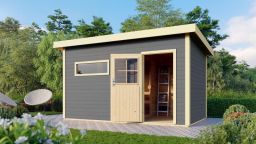 Woodfeeling Saunahaus Suva 3 terragrau