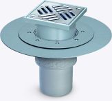 KESSEL-Ablauf Practicus DN100 senkr. m. Klebefl., Rahmen Edst. | Nr.: 45218.11