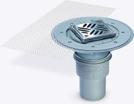 KESSEL-Objektablauf Practicus DN50 senkr.,Dünnbett.,Designrost Kessel | Nr.: 45250.53