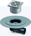 KESSEL-Objektablauf Ecoguss Klebefl. DN100 seitl., Designrost Kessel | Nr.: 48511.63